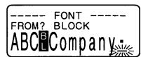 CASIO KL-8100 - To change the font for blocks of text - 1