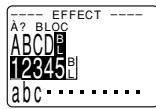 CASIO KL-8200 - Pour changer les effets pour des blocs de texte - 2