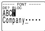 CASIO KL-8200 - Pour changer la police d'un bloc de texte - 1