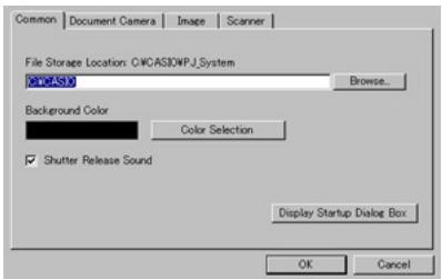 CASIO PJ CAMERA SOFTWARE 1.1 - Boîte de dialogue de l'environnement opérationnel - 1