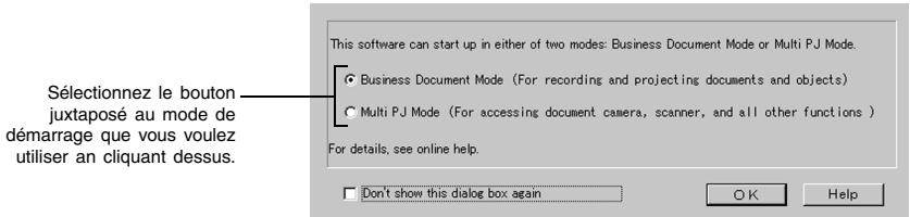 CASIO PJ CAMERA SOFTWARE 1.1 - Sélection du mode de démarrage - 1