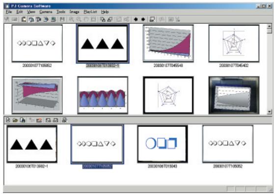 CASIO PJ CAMERA SOFTWARE 1.1 - Déplacement de fichiers d/images vers l'avant ou l'arrière dans une liste de lecture - 1