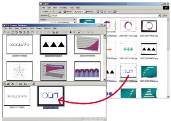 CASIO PJ CAMERA SOFTWARE 1.1 - Tirez la vignette sélectionnee dans la fenêtre de Windows Explorer et déposez-la à l'endetroit souhaité dans la liste de lecture. - 1