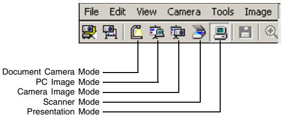 CASIO PJ CAMERA SOFTWARE 1.1 - ■ Sélectionner un mode en utilisant la barre d'outils - 1