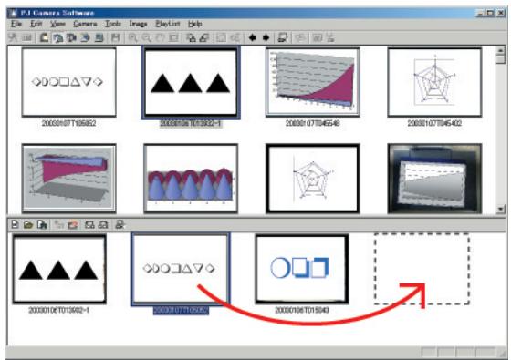 CASIO PJ CAMERA SOFTWARE 1.1 - Changer la position d'un fichier d'image par tirer-deposer - 1