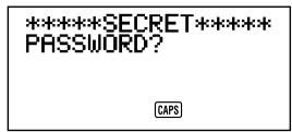 CASIO SF-4980ER - To enter an existing secret memory area - 1