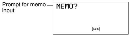 CASIO SF-4980ER - To input Memo Mode data - 1