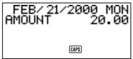 CASIO SF-4980ER - To move an Expense Mode data item to a different date - 2