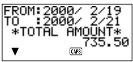 CASIO SF-4980ER - To calculate expense totals for a specific period - 4