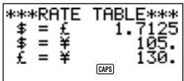 CASIO SF-4980ER - To view the current General Conversion Mode rates - 1