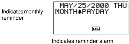 CASIO SF-4980ER - Monthly reminder - 1