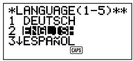 CASIO SF-4980ER - To select the system language - 1