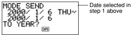 CASIO SF-4985ER - To send all Schedule Keeper or Expense Mode data in a specific period - 1