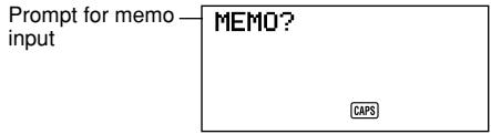 CASIO SF-4985ER - To input Memo Mode data - 1