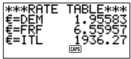CASIO SF-4985ER - To view the euro conversion rate table - 2