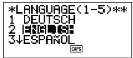 CASIO SF-4985ER - To select the system language - 1