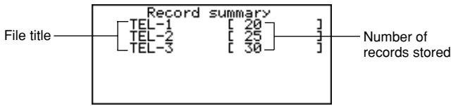CASIO SF-5980 - Record Summary - 1