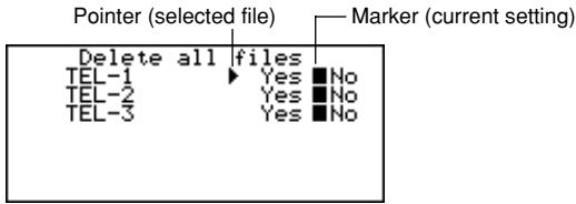 CASIO SF-5980 - To delete all data items from a multiple file mode (Telephone Directory, Memo, To Do, Expense Manager) - 1