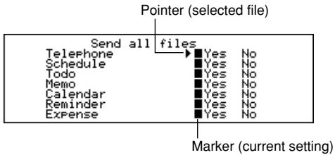 CASIO SF-7100SY - To send all data items in specific modes - 1