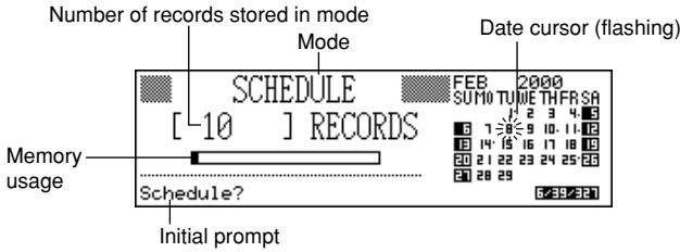 CASIO SF-7100SY - To enter the Schedule Keeper Mode - 1