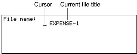 CASIO SF-7100SY - To change a file title - 1