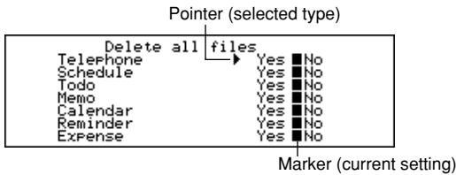 CASIO SF-7100SY - To delete all data items in specific modes - 1
