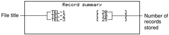 CASIO SF-7100SY - ■ Record Summary - 1