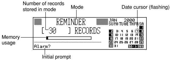 CASIO SF-7100SY - To enter the Reminder Mode - 1