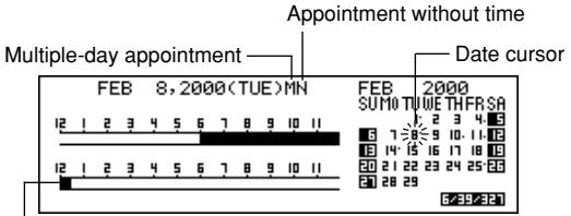 CASIO SF-7100SY - ■ Daily Schedule Screen - 1