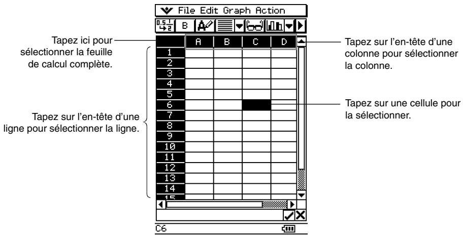 CASIO CLASSPAD 300 PLUS - Sélection de cellules - 1