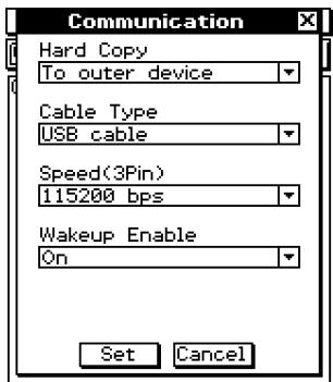 CASIO CLASSPAD 300 PLUS - Boîte de dialogue de communication - 1