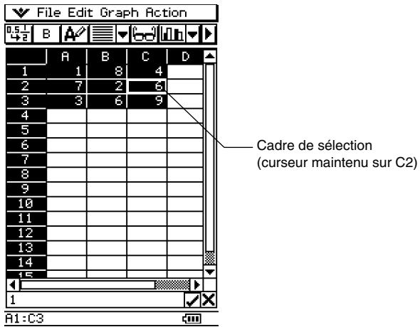 CASIO CLASSPAD 300 PLUS - Glisser-déposer de plusieurs cellules - 1