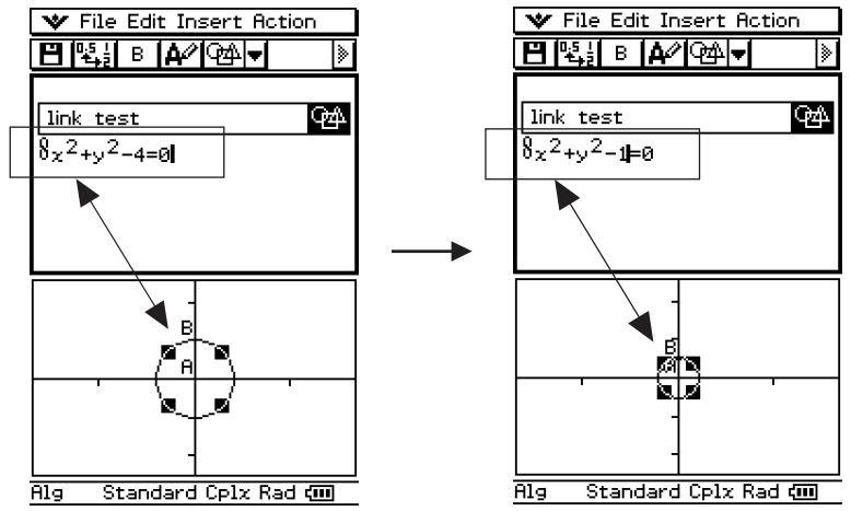CASIO CLASSPAD 300 PLUS - Insertion d'une ligne de lien géométrie - 1