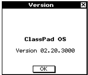 CASIO CLASSPAD 300 PLUS - Voir les informations concernant les versions des logiciels - 1