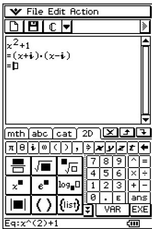 CASIO CLASSPAD 300 PLUS - Opérations sur le classpad - 12