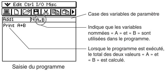 CASIO CLASSPAD 300 PLUS - Configuration des variables de paramètres et saisie de leurs valeurs - 1