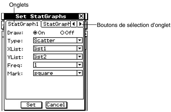 CASIO CLASSPAD 300 PLUS - Afficher la boîte de dialogue de configuration des graphiques statistiques - 1