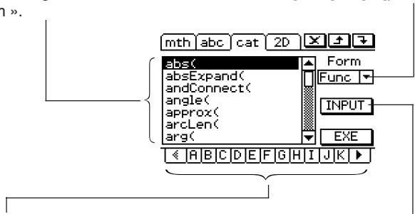 CASIO CLASSPAD 300 PLUS - - Configuration du clavier catalogue (cat) - 1