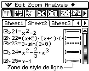 CASIO CLASSPAD 300 PLUS - Spécification du style de ligne d'une courbe - 1
