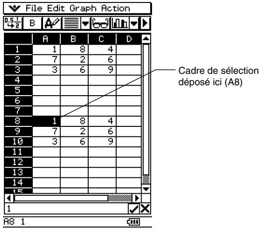 CASIO CLASSPAD 300 PLUS - Glisser-déposer de plusieurs cellules - 2
