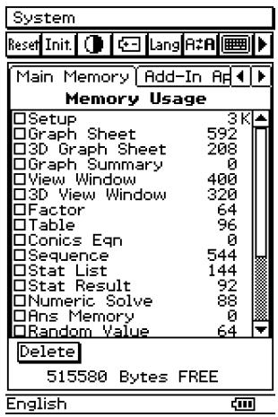 CASIO CLASSPAD 300 PLUS - Fenêtre de l'application système - 1