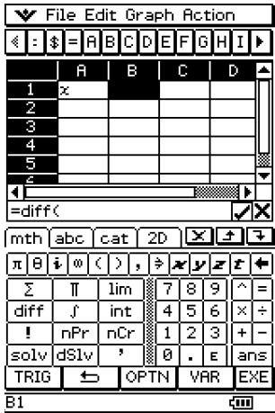 CASIO CLASSPAD 300 PLUS - Utiliser les claviers tactiles pour saisir une fonction - 2