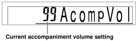 99 A comp Vol Current accompaniment volume setting