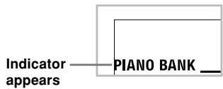 Indicator appears PIANO BANK