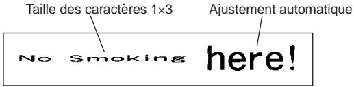 CASIO CW-L300 - Exemple : Spécifier 1x3 comme taille pour “ No Smoking ” dans le texte “ No Smoking here! ” - 2
