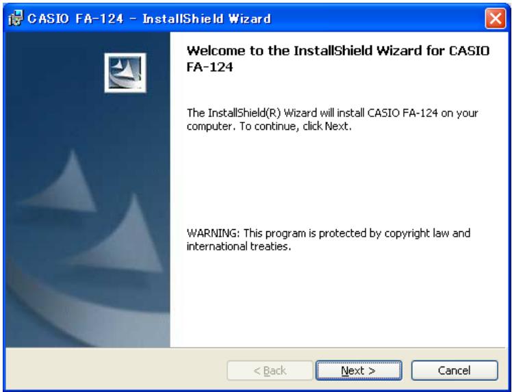 CASIO FA-124 - Select a language and then click the [OK] button. - 1