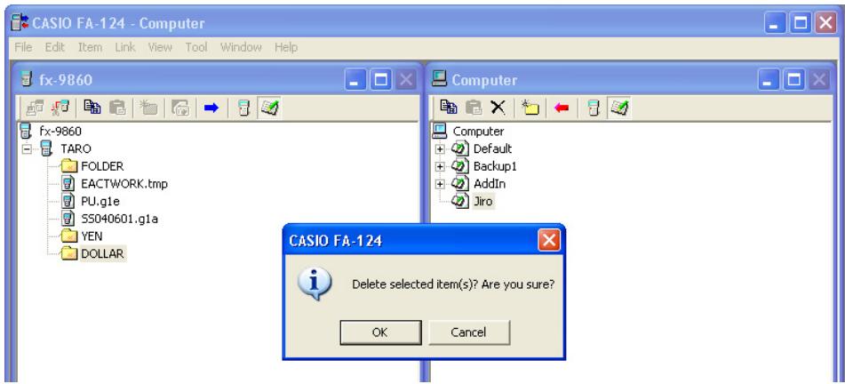 CASIO FA-124 - To delete a flash or memory image, folder, or file - 1