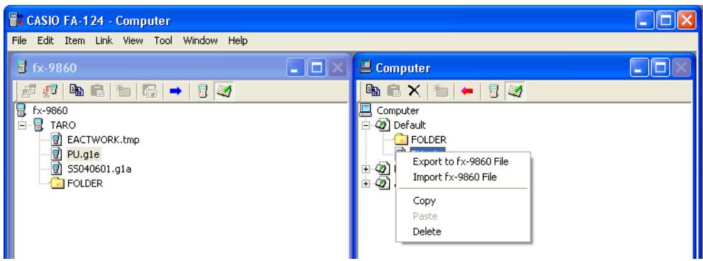 CASIO FA-124 - ■ Right-clicking (Computer) - 1