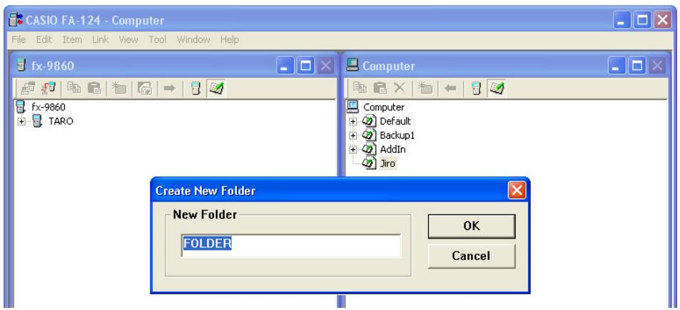 CASIO FA-124 - To create a new folder - 1