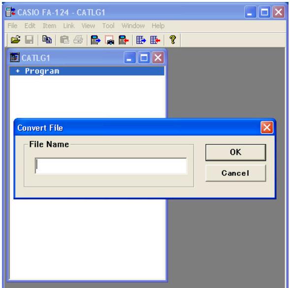 CASIO FA-124 - Type in the file name, and then click [OK]. - 1